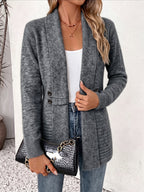 AUBREY | Women's Open-Front Seamed Waist Cardigan