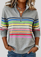 EMMA | Women's Striped Quarter-Zip Sweatshirt