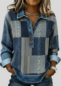 STELLA | Women's Colorblock Button-Front Pullover Sweatshirt