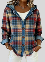 DIANA | Women's Hooded Plaid Button-Front Shacket