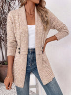 AUBREY | Women's Open-Front Seamed Waist Cardigan