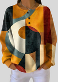 LILY | Women's Geometric Print Waffle-Knit Sweatshirt