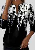 RUBY | Women's Floral Quarter-Zip Sweatshirt