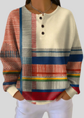 SOPHIA | Women's Henley Colorblock Pullover Sweatshirt
