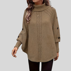 VERA | Women's Oversized Cable-Knit Turtleneck Sweater