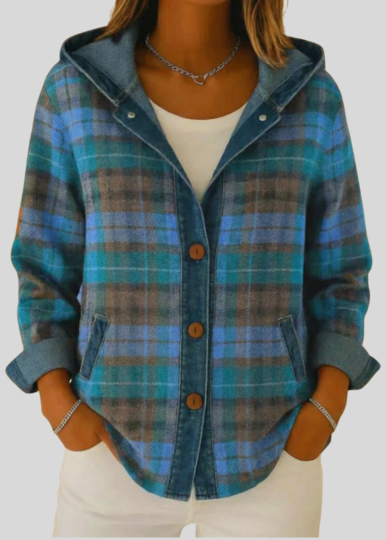 NORA | Women's Hooded Plaid Shacket