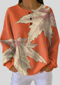 ROSE | Women's Oversized Leaf Print Sweatshirt