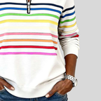 EMMA | Women's Striped Quarter-Zip Sweatshirt