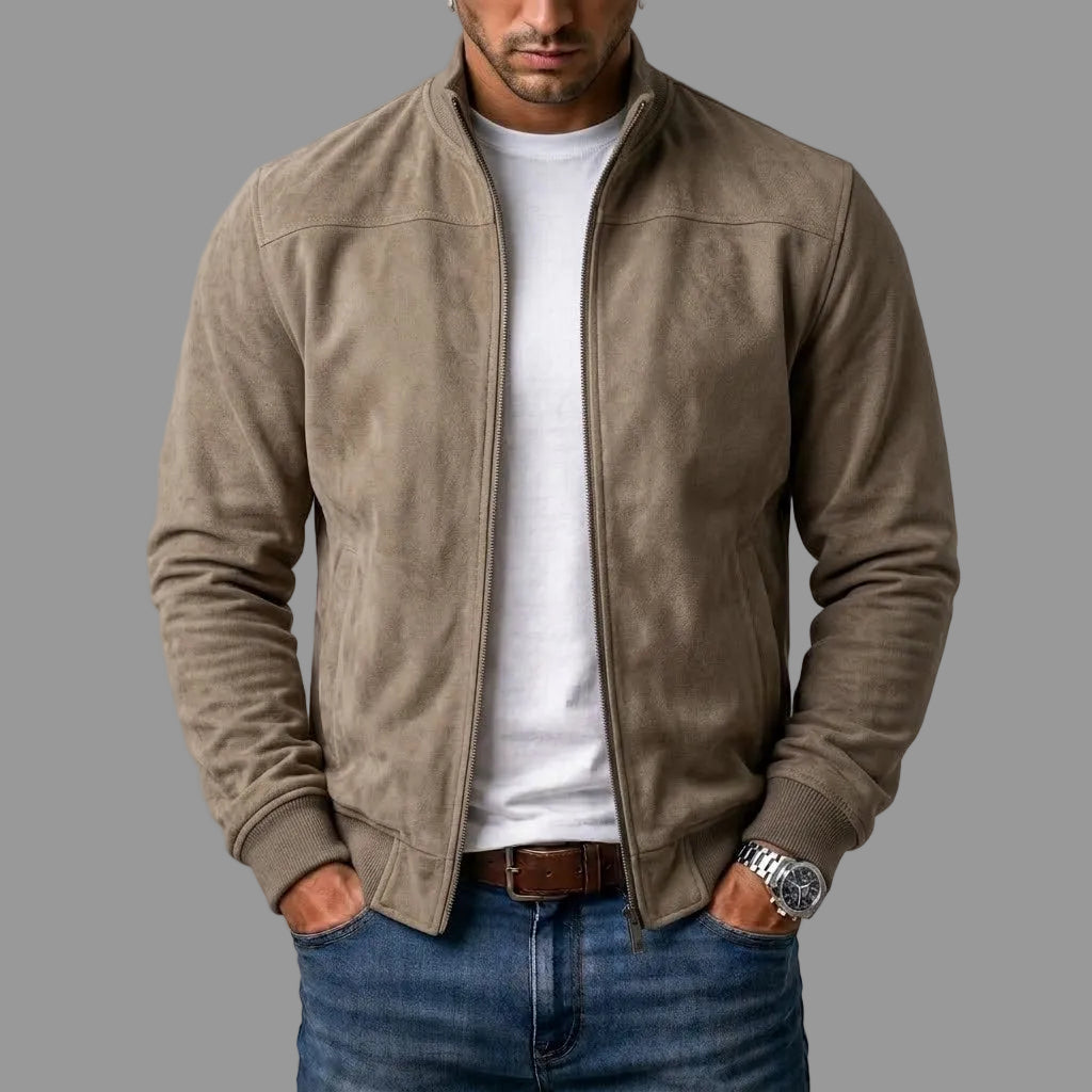 Jarel | Suede Bomber Jacket