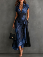 Camilla | Abstract Print Midi Dress, Blue