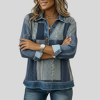 STELLA | Women's Colorblock Button-Front Pullover Sweatshirt