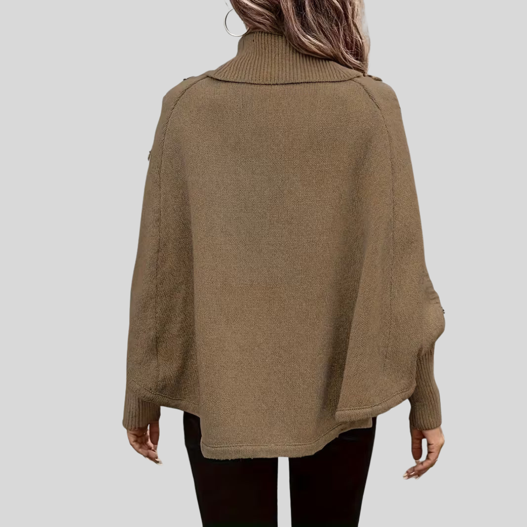 VERA | Women's Oversized Cable-Knit Turtleneck Sweater