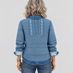 Azalea - Vintage Cable Knit Collared Jumper