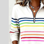 EMMA | Women's Striped Quarter-Zip Sweatshirt