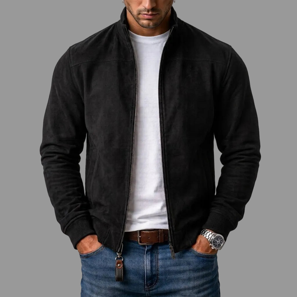 Jarel | Suede Bomber Jacket