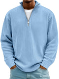 Marc: Zip-Neck Ribbed Knit Sweater