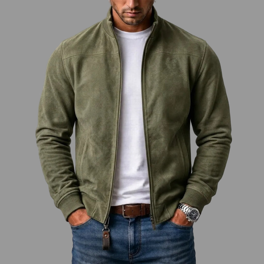 Jarel | Suede Bomber Jacket