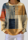 VICTORIA | Women's Waffle-Knit Patchwork Print Sweatshirt