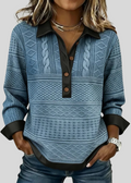 PENELOPE | Women's Collared Button-Front Sweatshirt
