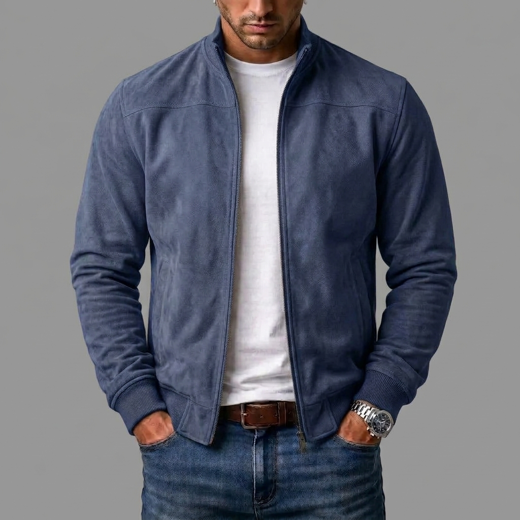 Jarel | Suede Bomber Jacket