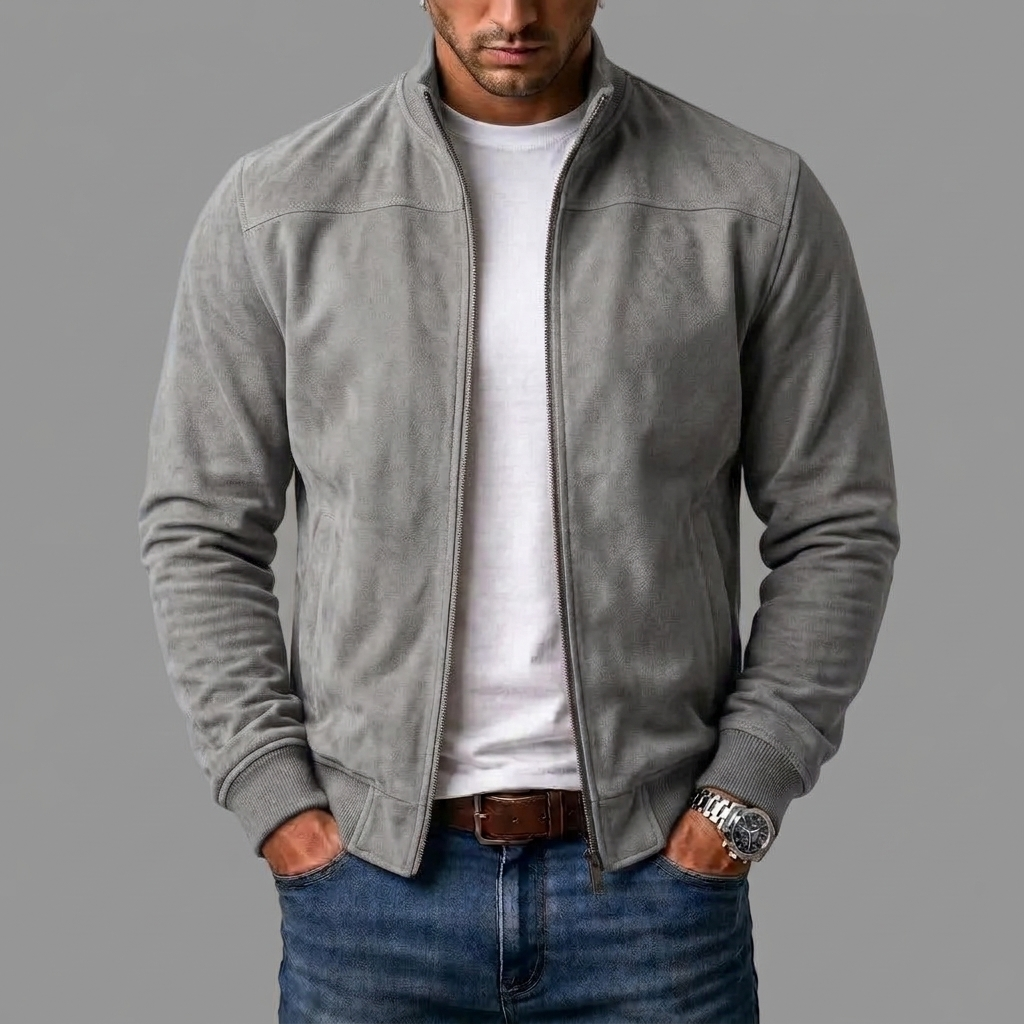 Jarel | Suede Bomber Jacket