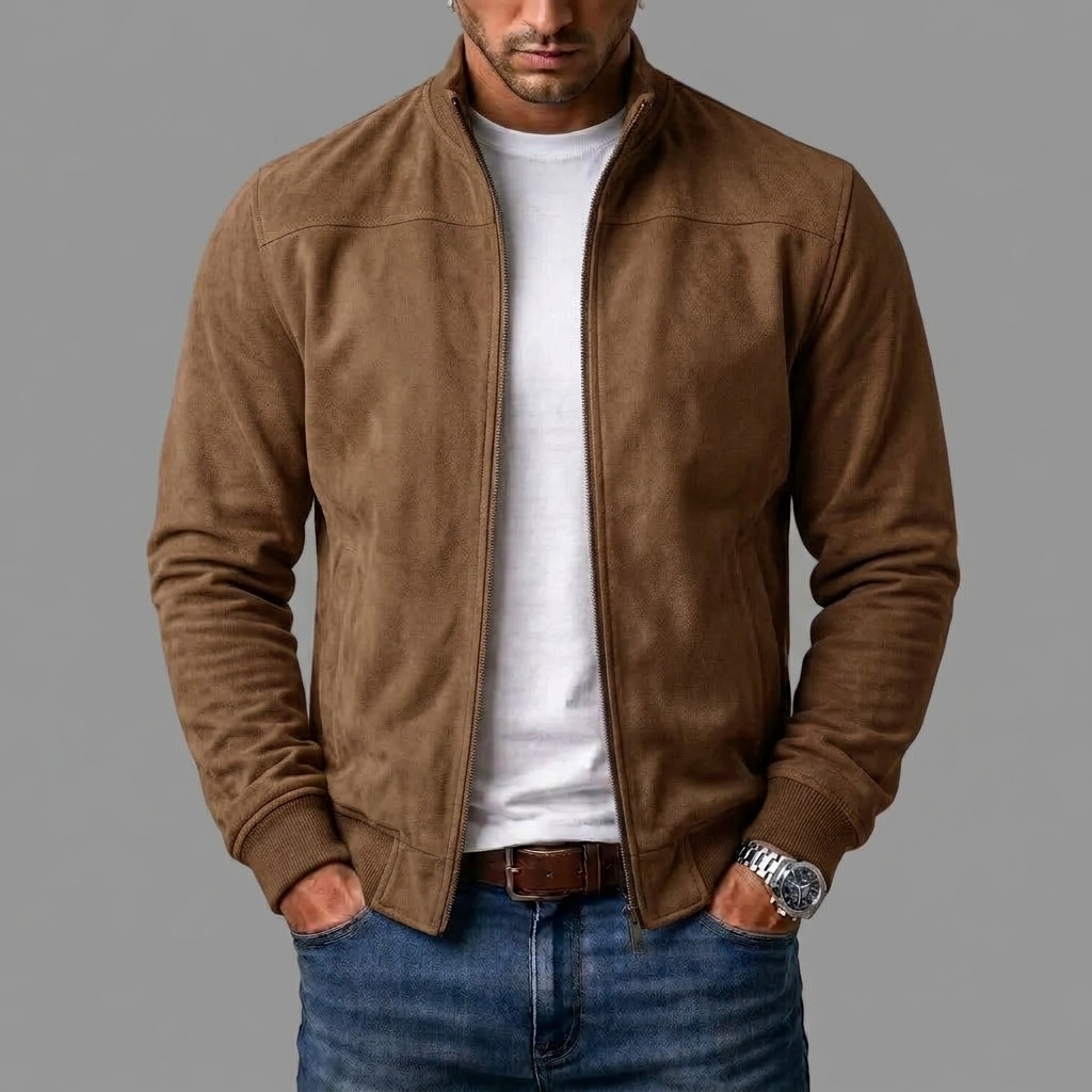 Jarel | Suede Bomber Jacket
