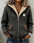 ELAINE | Women's Sherpa-Lined Quilted Zip-Up Hooded Jacket